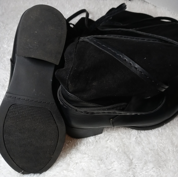 Black leather / suede Riding boots - Picture 2 of 3